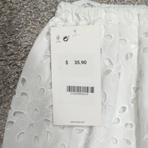 NWT Zara White Eyelet A-Line Skirt - Picture 3 of 6